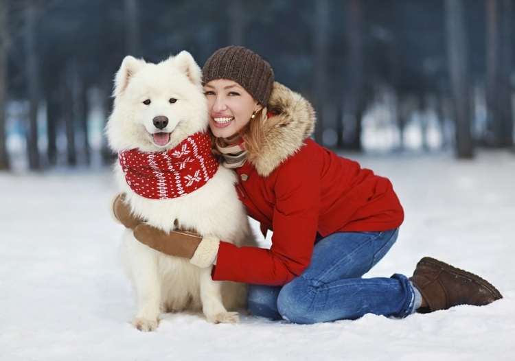 vinter-service-snöröjning-kvinna-blond-hund-park-natur-snö-stickad-hatt-jacka-halsduk-träd.jpg