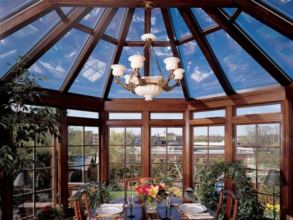 plan glas takterrass vinterträdgård matsal