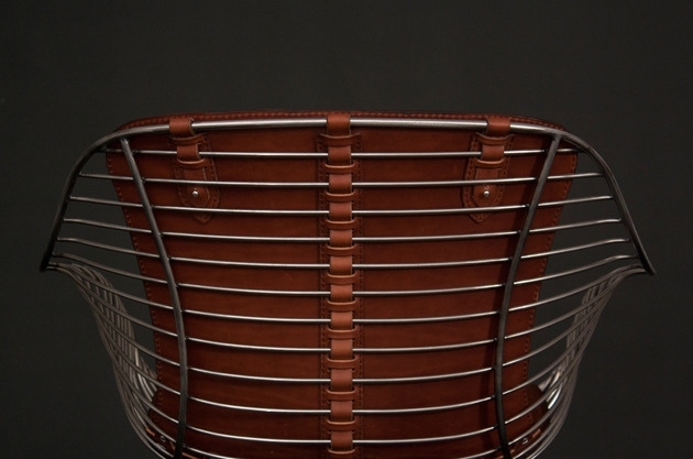 Wire-Collection-rörformad stålram-slipad-klar-belagd design-stol
