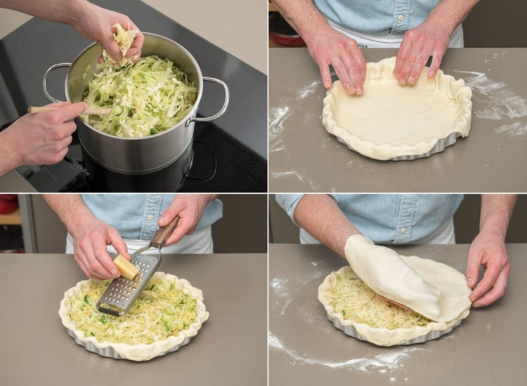 Baka quiche med savojkål - snabbt recept på smet och fyllning