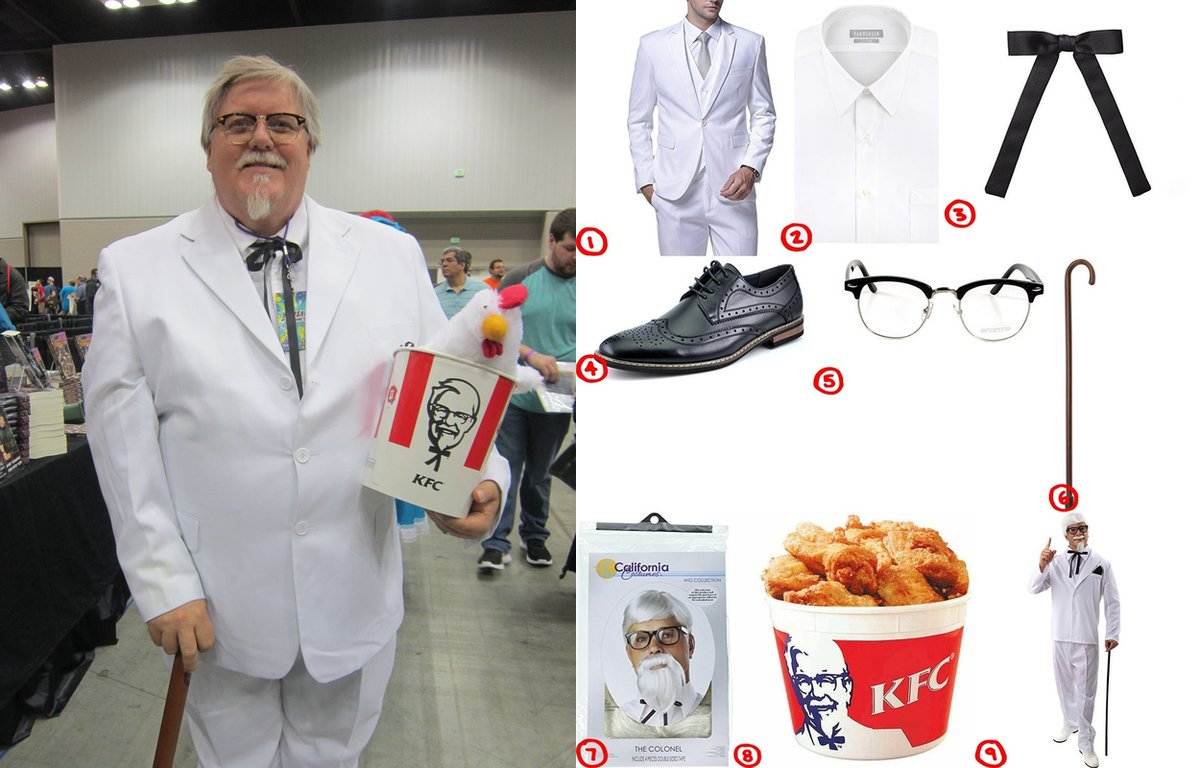 gör kfc -kostym själv rolig idé för mannen för karneval