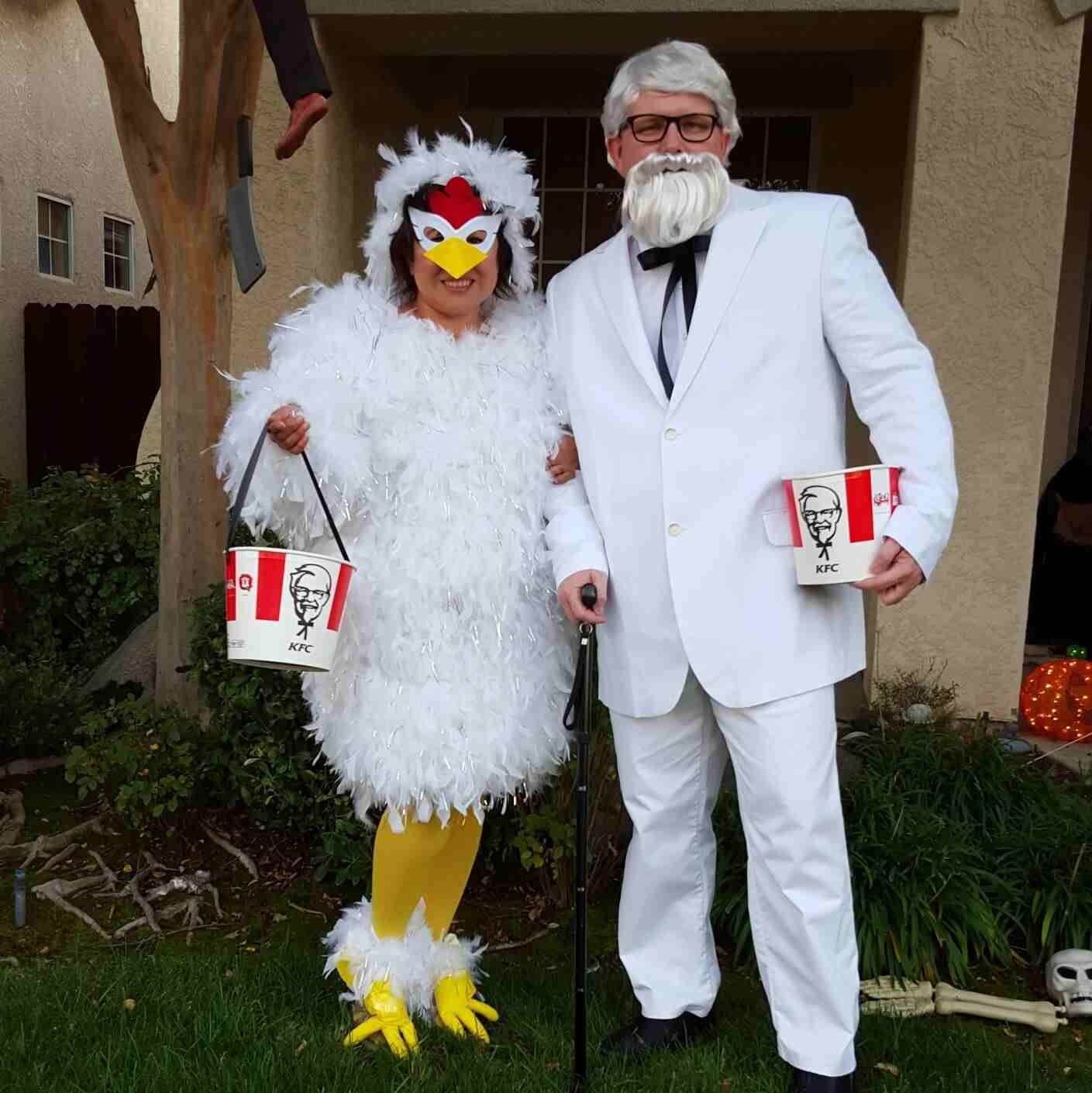 Karnevalskostym för par rolig KFC -dräktidé