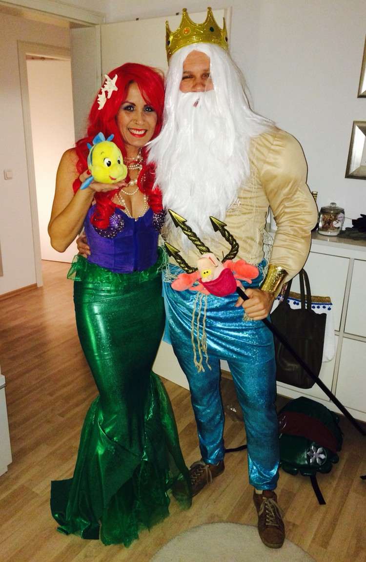 kostym-par-disney-inspiration-ariel-sjöjungfrun-kung-triton