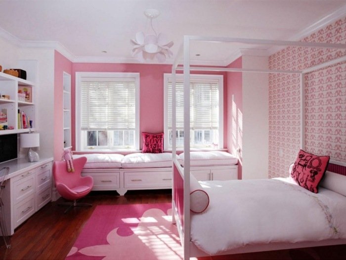 rosa-väggar-barnrum-målning-tjejer-rum-himmelsaffisch