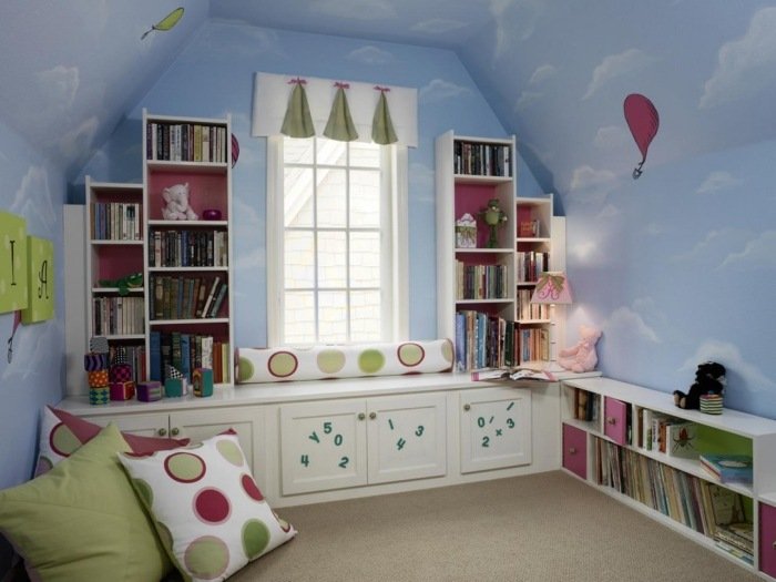 vägg-barnrum-målning-himmel-blå-moln-målade
