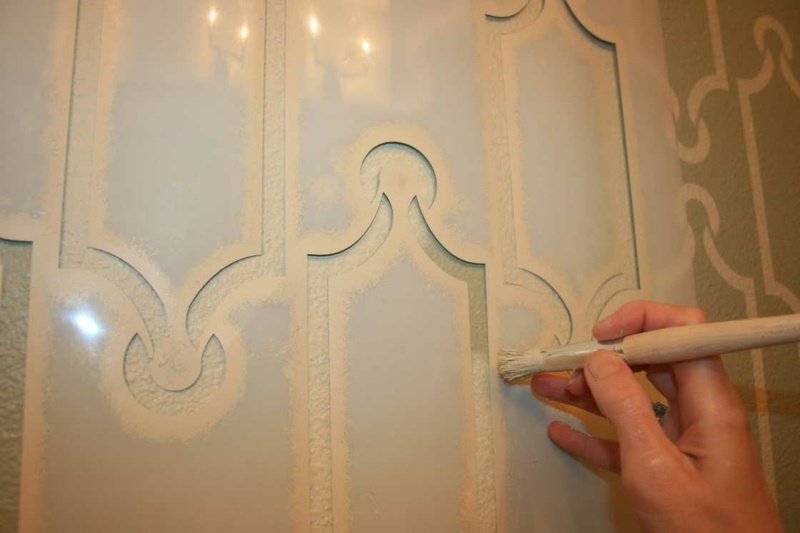 måla väggar stencil idé pensel design möbler