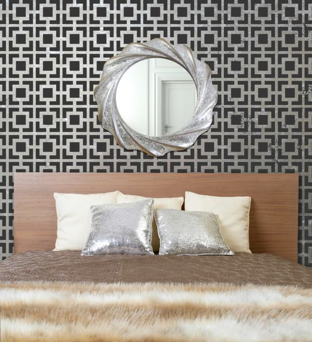 moderna väggdesignidéer geometriska mönster sovrum set dekorera dekorera