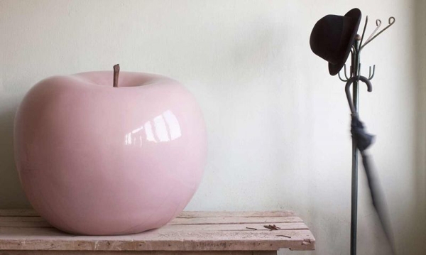 modernt platt rosa keramiskt äpple