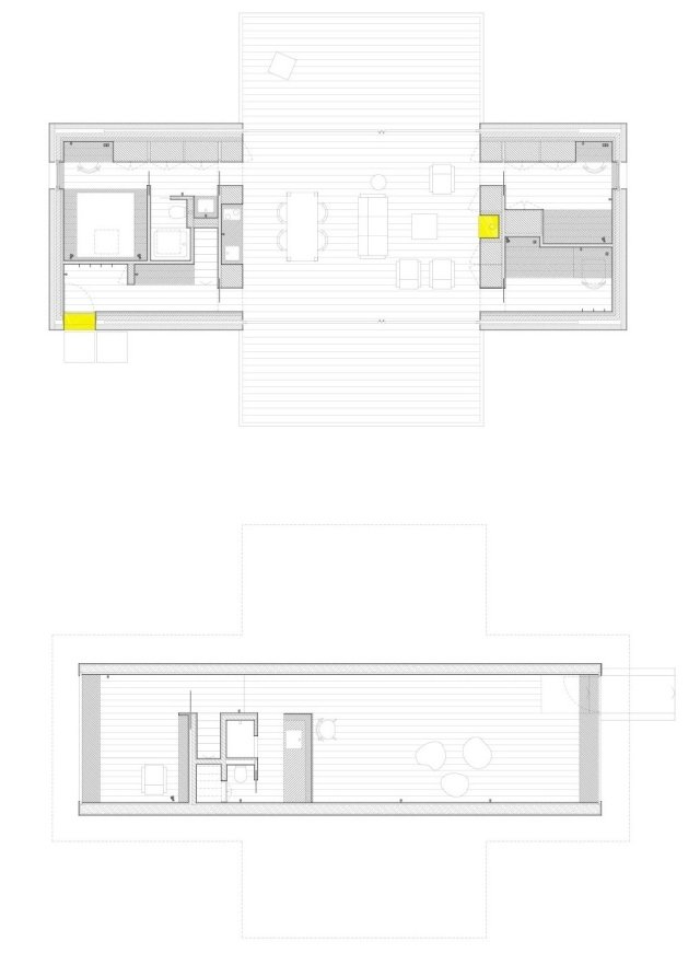 B-House ch + qs arquitectos vyer bostadspaviljong träglas