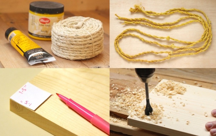 hippie-chic-living-diy-hylla-material-trä braetter-jute-rep-mätning-borrning