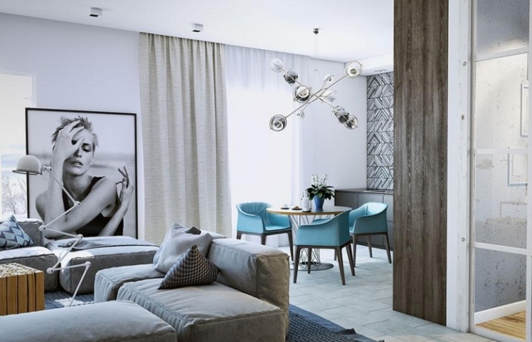 levande-blå-vit-modern-vardagsrum-öppet-kök-modul-soffa