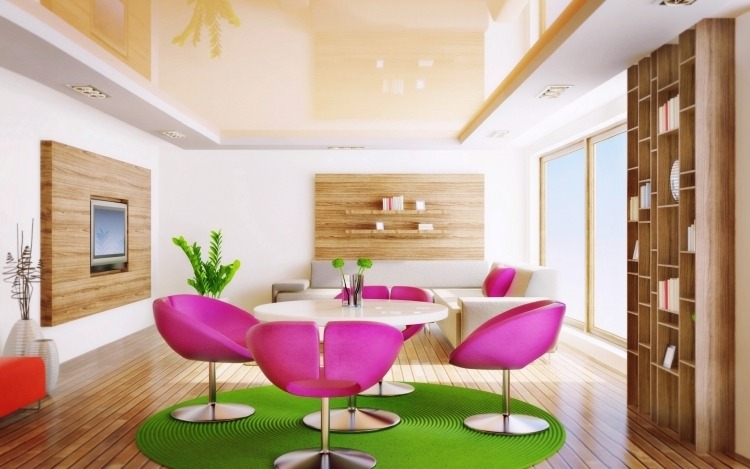 Levande idéer för färgen matplats-lila-matbord-stolar-trätoner