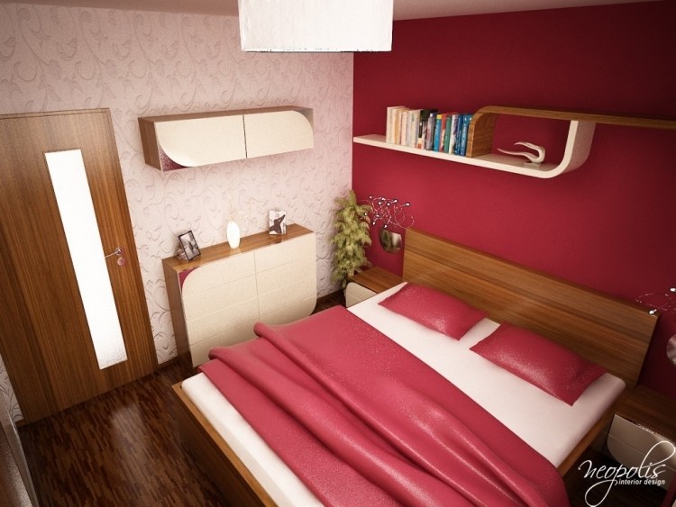 levande-idéer-färg-bär-röd-accent vägg-sovrum