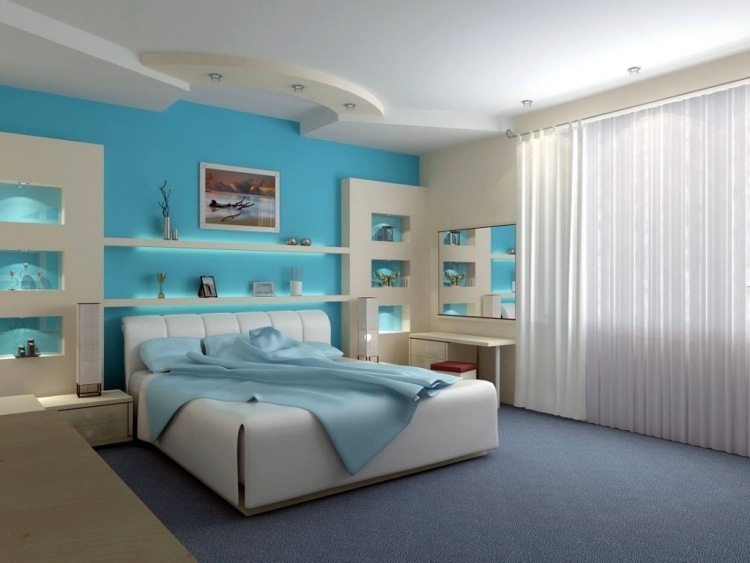 levande-idéer-färg-sovrum-himmel-blå-vägg-hyllor