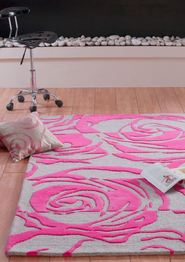 vår dekoration idéer rosa matta grå rosor