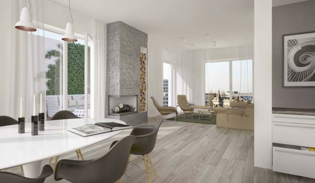 Golvstolar bord penthouse lägenhet inredning idéer för att leva