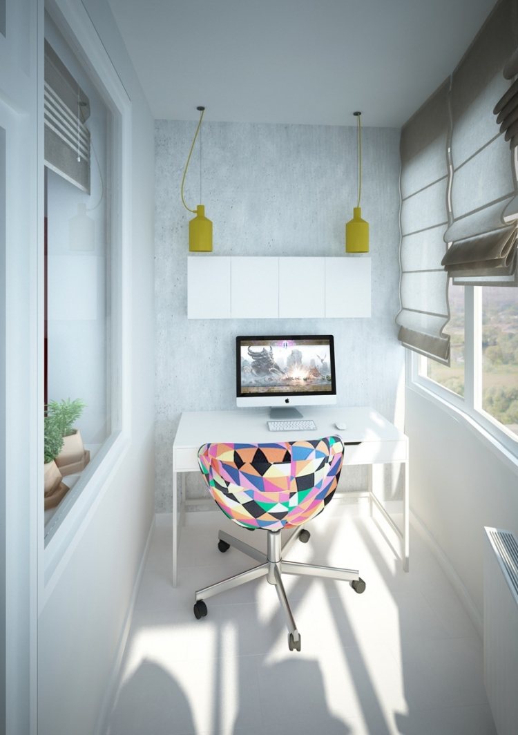 inspiration levande liten arbetsplats-balkong