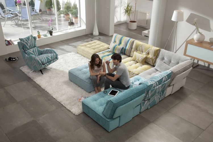 Levande landskap säng funktion snygga moderna dekorativa möbler