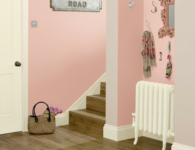 Hem-design-färger-rosa-vägg-målar-idéer