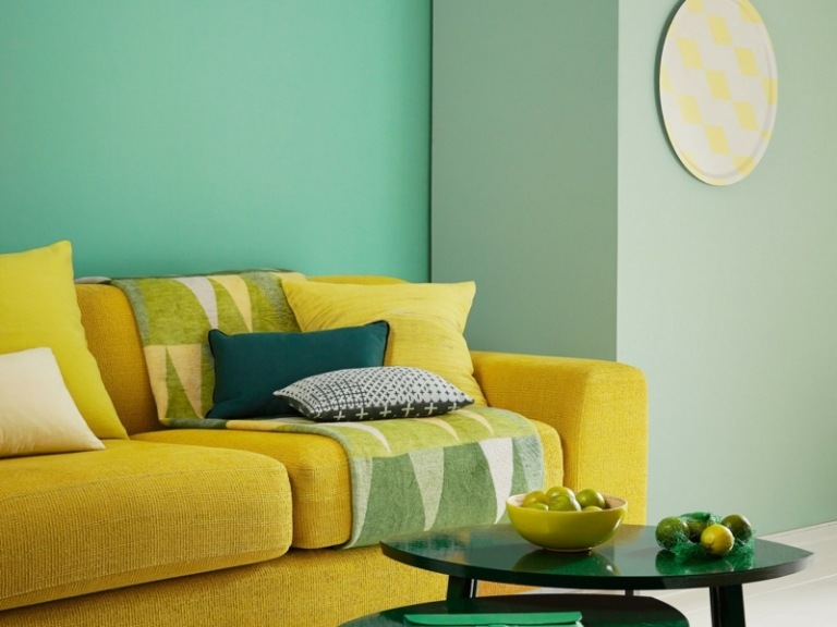 Kombinera vardagsrumsdesignidéer gröna färgtoner vardagsrum
