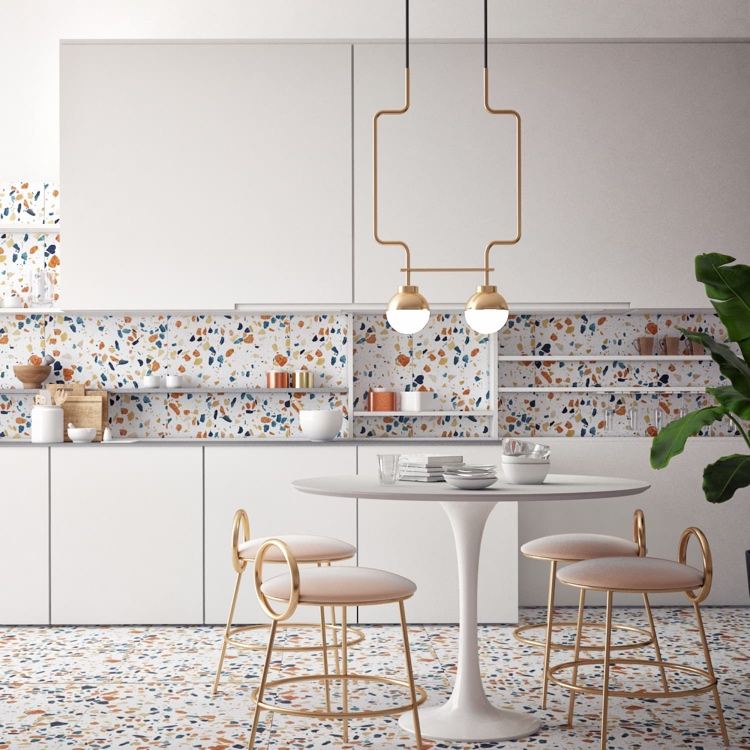 Terrazzo golv- och väggpaneler