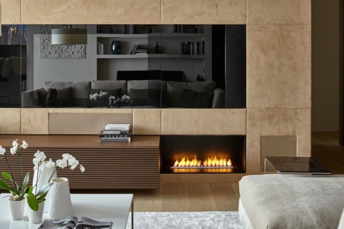 spis vardagsrum lägenhet design skänk brun soffbord