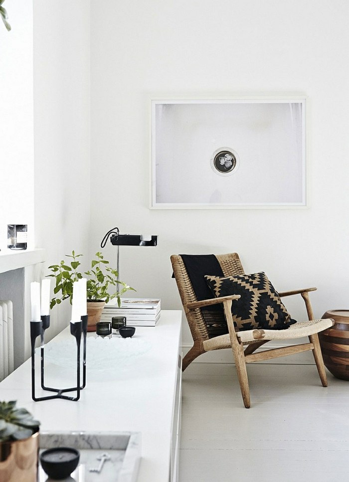 lägenhet design sittgrupp stol trä skänk vardagsrum stil