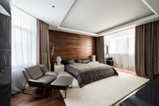 Möblera lägenhet sovrum trägolv väggdekoration