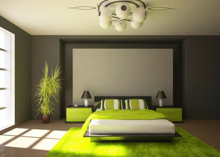 lägenhet färg idéer grå design vägg design limegrön matta accent