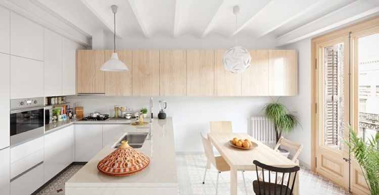 design-lägenhet-kök-design-idé-ljus-trä-matplats-matbord