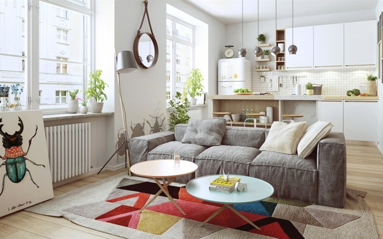 design-lägenhet-minimalistisk-kök-vit-skandinavisk-accenter-runt-soffbord