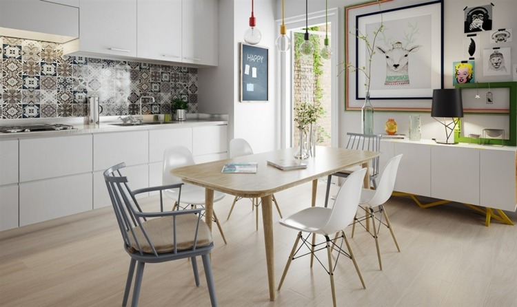 design-lägenhet-matbord-idé-eames-stolar-vitt trä