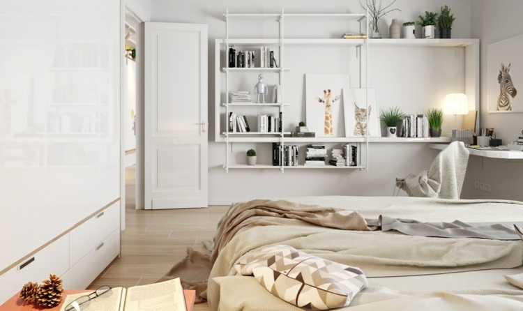 designlägenhet vit-sovrum-idé-nordisk-säng