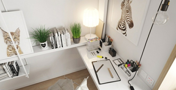 designa en lägenhet hem-kontor-idé-skandinaviska-vita-möbler