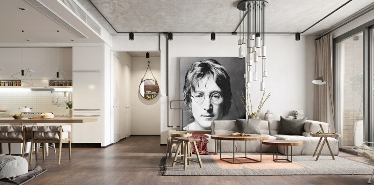 design-lägenhet-john-lennon-väggmålning-skandinavisk-lägenhet-idé