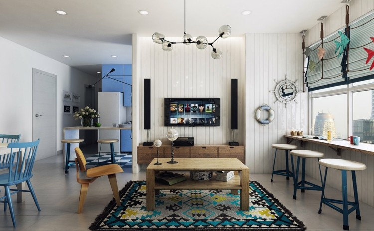design-lägenhet-mönster-färgglad-matta-skänk-modern