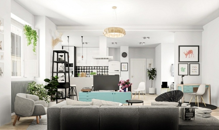 design-lägenhet-helt enkelt-renovera-skandinavisk-design-öppen planlösning vardagsrum