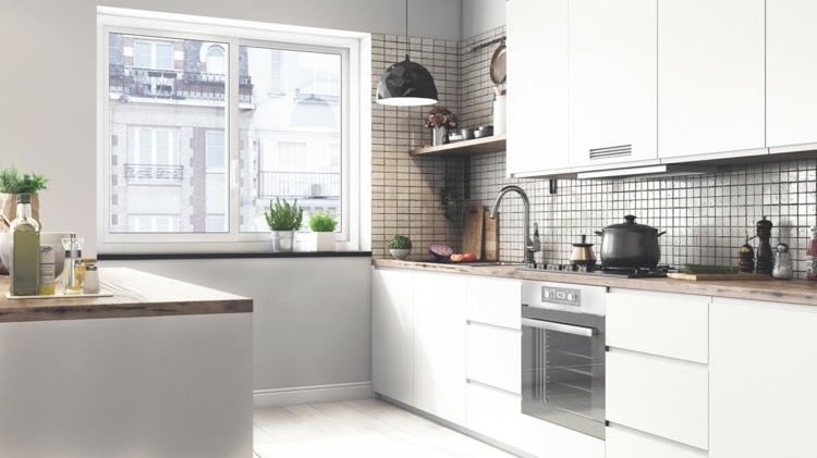design-lägenhet-enkelt-kök-bak-vägg-mosaik-kakel-grått