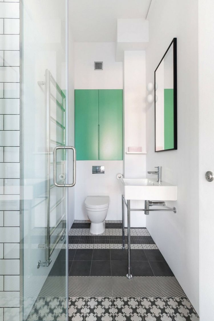 badrumsskåp i industriell stil grönt