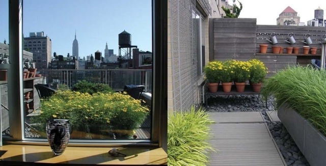 modern lägenhet trädgård takterrass anlagd NYC