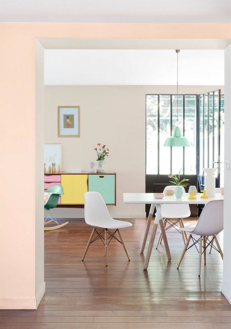 redesigna lägenhet matsal pastelltoner