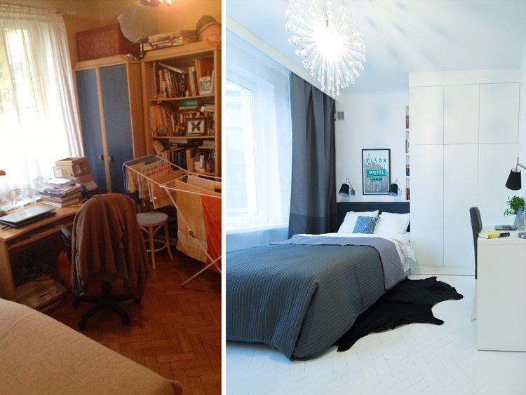 lägenhet-renovera-före-efter-sovrum-grå-vit-minimalistisk