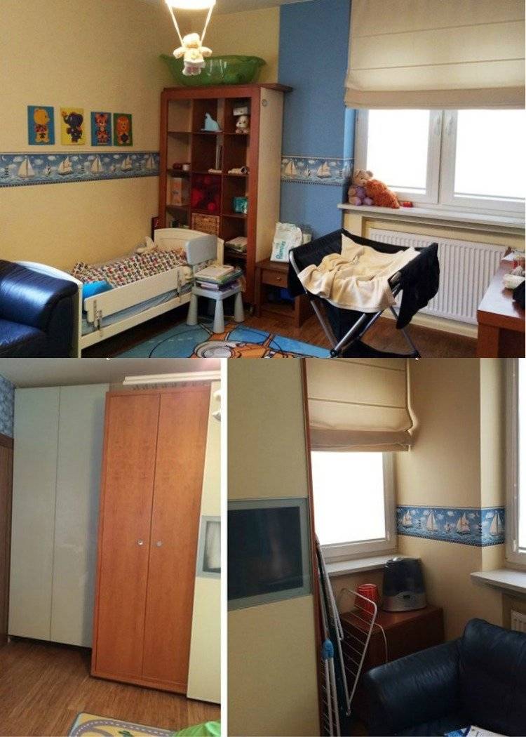 lägenhet-renovera-före-efter-barnrum-vägg-måla-gulaktig-tapet-småbarn
