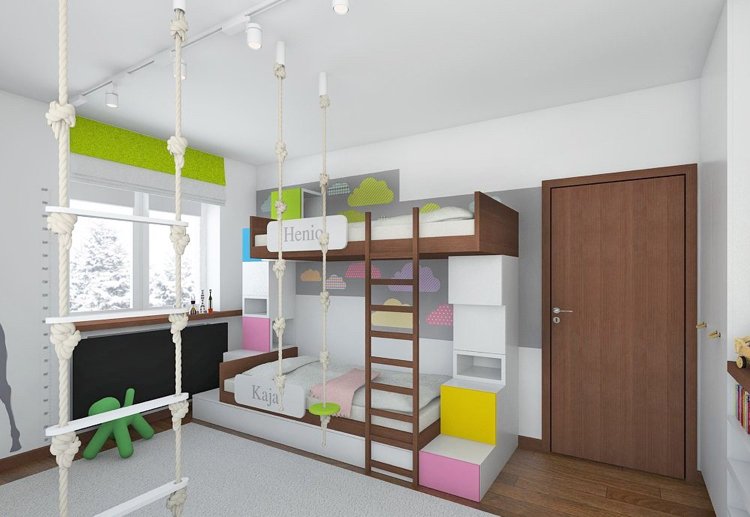 lägenhet-renovera-före-efter-barnrum-loftsäng-vit-lekfull