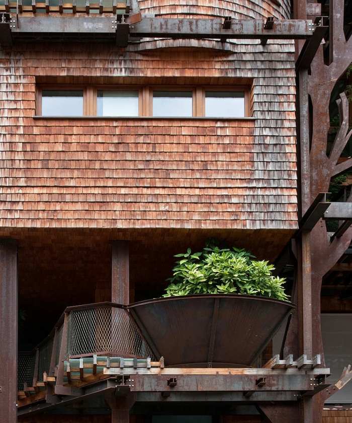 planter metall rost buske buske balkong design lägenhet