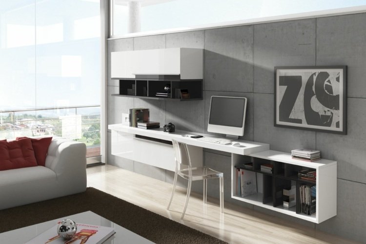 vardagsrum-skrivbord-vägg-betong-look-vardagsrum-interiör-modernt