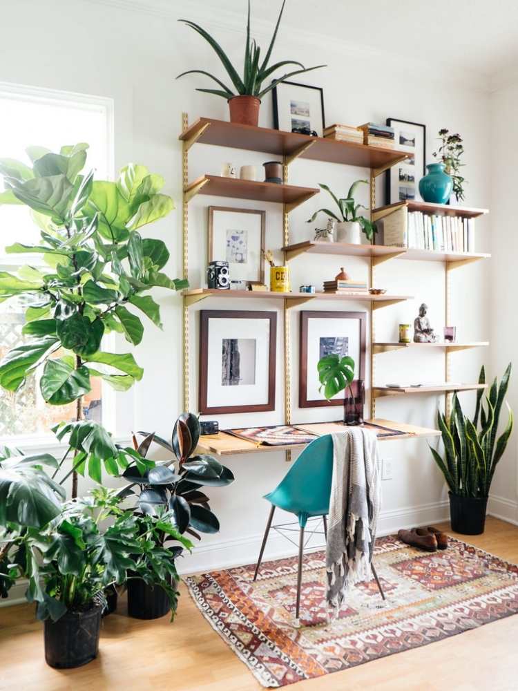Bygg din egen vägg-enhet-idéer-dekoration-boho-chic-hippie-löpare-stol-växter