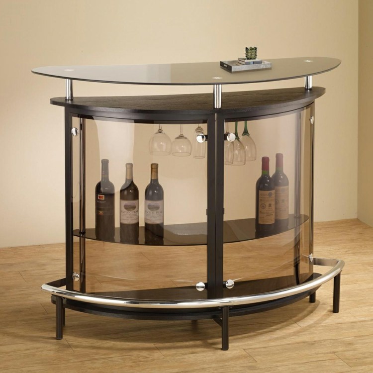 vardagsrum-bar-möbler-glas-stål-trä-showcase-vinglas-vinflaskor-oval-box-parkettgolv