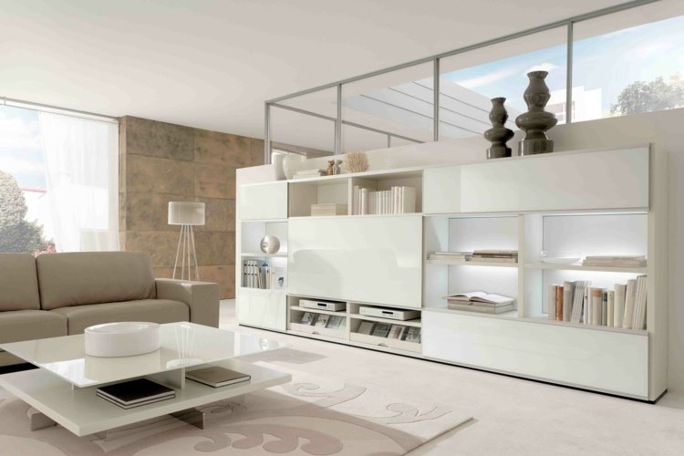 möblering vardagsrum vardagsrum vägg design modern högglans vit