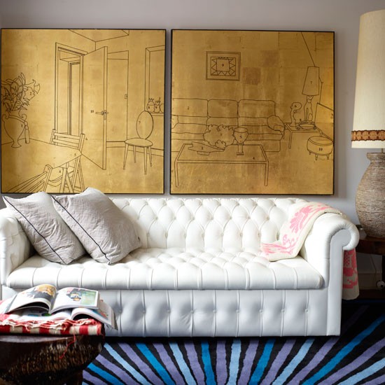 modernt vitt läder soffa vardagsrum